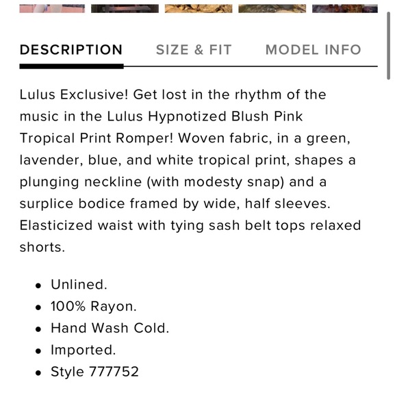 Lulus Hypnotized Blush Pink Tropical Print Romper small - Picture 3 of 4